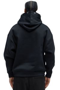 เสื้อฮู้ดดี้ผ้าฝ้ายฟลีซทรงโอเวอร์ไซส์สำหรับผู้ชาย  โลโก้เรียบง่ายที่อก  สำหรับการผลิตแบบ OEM และ Private Label - Product Image 3