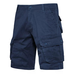 Pantalones Cortos Cargo Holgados para Hombre, Lisos, Casuales, Talla Grande, Resistentes al Viento, 100% Algodón con Bolsillos - Product Image 1