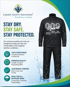Combinaison de pluie JAMBO 009 noire, imperméable, semi-nylon, pour usage personnel, provenant de l'Uttar Pradesh - Product Image 3