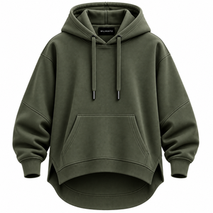 Sweat-shirt à capuche décontracté pour femme, coupe oversize, en molleton 100% coton premium, avec trous pour les pouces, style drop shoulder, idéal pour l'hiver. - Product Image 1