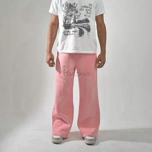 <b>Mens</b> 100% Cotton Regular Fit <b>Sweatpants</b> Straight Leg Drawstring <b>Joggers</b> Winter Breathable Casual Pants OEM <b>Wholesale</b> - Product Image 2