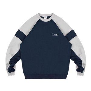 เสื้อสเวตเชิ้ตคอกลมแขนยาวผ้าคอตตอนเทอร์รี่คุณภาพดี 100% บุซับใน ปักโลโก้ตามสั่ง สีตัดต่อ สำหรับผู้ชาย - Product Image 1
