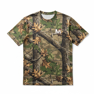 T-shirt tactique d'extérieur pour hommes, à manches courtes, respirant, motif camouflage, pour le camping, la pêche, la randonnée - Product Image 1