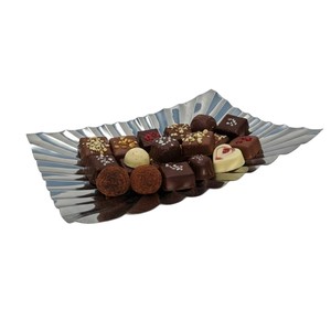 Bandeja de chocolate para mesa de diseño maravilloso, bandeja de metal plateado martillado a mano, perfecta para regalos y eventos a un precio excelente. - Product Image 2