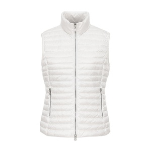 Women's High Quality Slim Fit Breathable Knitted 100% Polyester <b>Zipper</b> Pockets Winters Warm Collar Design Sleeveless Quilted - Product Image 4