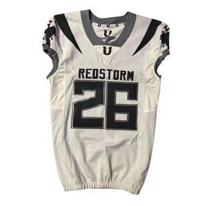 Maillot de football américain léger à faible MOQ, entièrement sublimé, en tissu mesh, pour hommes et jeunes, uniforme d'équipe de sport d'hiver, séchage rapide, devant. - Product Image 3