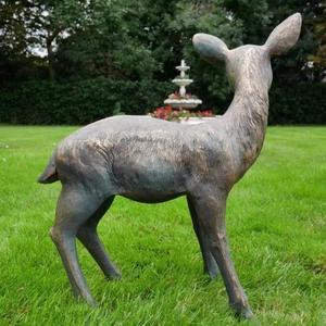 Decorative Baby Fawn Statue <b>Hand</b> <b>Casted</b> Technique Bronze Finish Metal Baby Deer Sculpture Garden Supplies For Decoration - Product Image 3