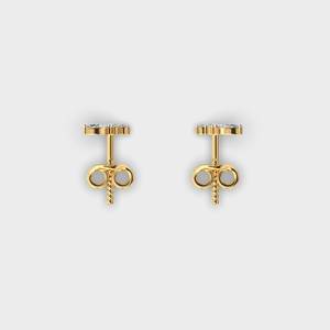 Gold Color Diamond Stud <b>Earrings</b> Geometric Floral <b>Piercing</b> Jewelry for Women Party Gift - Product Image 3