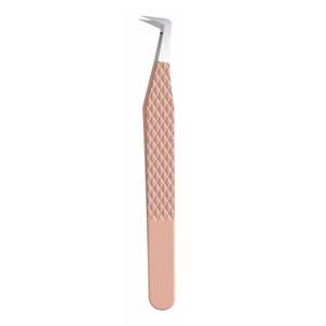 แหนบดึงขนตาสแตนเลสสตีลความแม่นยำสูง ปลายหยักเคลือบสีโรสโกลด์ - Product Image 1