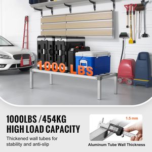 Étagère de stockage commerciale en aluminium 48 x 20, 12 niveaux, capacité de 1000 lb, entièrement soudée, pour empilage alimentaire et rayonnages - Product Image 5