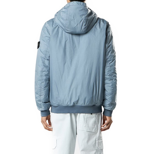 Veste de survêtement homme sur mesure en tissu froissé, col montant, fermeture éclair frontale, légère, décontractée, avec impression de logo, service OEM - Product Image 2
