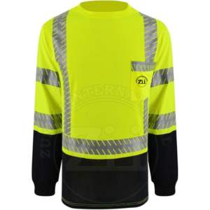 เสื้อฮู้ดสะท้อนแสงสีเหลือง FR แขนยาว ผ้าฟลีซ ระบายอากาศได้ดี  โลโก้สั่งทำได้ มาตรฐาน ANSI Class 1 ไฟ LED กันน้ำ - Product Image 5