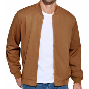 Chaqueta bomber negra informal para hombre con cuello alto, transpirable, a la moda, con cremallera completa para el invierno. - Product Image 4