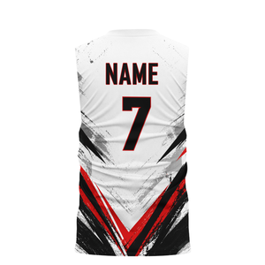 Conjunto de Camiseta y Pantalones Cortos Ajustados de Fútbol 7v7 para Niños Chevron, Cuello Redondo, Sin Mangas, Uniforme Juvenil Personalizado con Nombre y Número del Jugador - Product Image 4