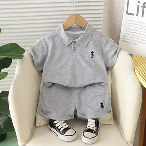 Ensembles de vêtements pour garçons, ensembles de vêtements d'été pour tout-petits, ensembles de vêtements décontractés pour garçons avec broderie - Product Image 3