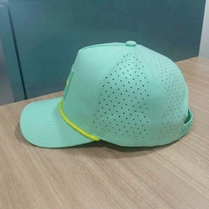 Gorra de Golf Personalizada OEM ODM de 5 Paneles con Logotipo Perforado Cortado a Láser, Parche Ajustable, Sombrero para Exteriores, Marca Privada, Bajo MOQ, Pedido al por Mayor - Product Image 4