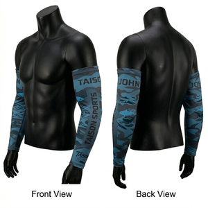 Mangas de Pesca Premium para Hombre, 185 GSM, Poliéster Elástico, Spandex, Panel Azul Camuflaje, Impresión por Sublimación, Logotipo Personalizado - Product Image 3