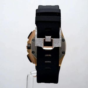 For Gold Gift Jewelry Luxury Diamond <b>Watch</b> <b>Case</b> 28mm Analog Quartz Moissanite Silver Band Sapphire Crystal ETA Movement 10m - Product Image 3