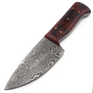 มีดสกินเนอร์เหล็กดามัสกัสคาร์บอนสูงแบบปรับแต่งได้ งานแฮนด์เมดด้ามเต็ม พร้อมด้ามไม้คุณภาพสูง - Product Image 3