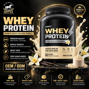 Concentrado de Proteína de Suero de Leche Elma Food 1KG Sin Azúcar Añadido 50 Porciones Fórmula de Crecimiento Muscular con BCAA Proteína en Polvo Sin GMO - Product Image 1