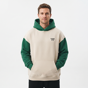 Sudadera con Capucha Extra Grande de Algodón Grueso para Hombre, de Alta Calidad, con Logotipo Personalizado, Hombros Caídos, Dos Tonos, Estilo Urbano - Product Image 5