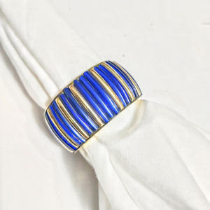 Vintage-Inspired Brass <b>Resin</b> Napkin <b>Rings</b> Gold with Colorful Glass Stones Ideal Gift & Home Decor Set of 6 - Product Image 1