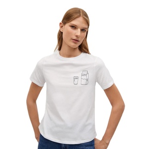 Nouveaux T-shirts pour femmes, personnalisables, unis, de haute qualité, faible MOQ OEM, 110 grammes, 100% coton, manches courtes - Product Image 1