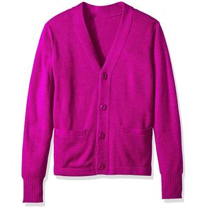 Cardigan en tricot géométrique rouge pour femme avec fermeture boutonnée, col rabattu, manches longues, pull décontracté d'hiver - Product Image 2
