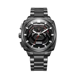 ODM Custom Men Watch stainless steelLuxury 5 ATM Waterproof Quartz Wristwatch Chronograph 316L Stainless Steel Watch