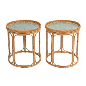 Modern Luxury Lightweight Eco-friendly Rattan Boho <b>Nesting</b> Coffee <b>Table</b> Set for Home and Hotel Interior Decoration - Product Image 2