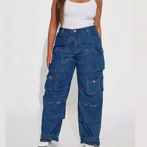 Pantalon cargo en coton léger et respirant pour femme, coupe droite, avec poches cargo plates sur les côtés, idéal pour l'hiver - Product Image 5