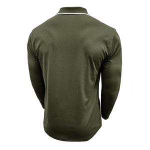 เสื้อเชิ้ตแขนยาวผ้าคอตตอนเจอร์ซีย์สำหรับผู้ชาย ลายเรียบ แต่งขอบตัดกัน ดูแลรักษาง่าย ระบายอากาศได้ดี กันยับ แห้งเร็ว - Product Image 4