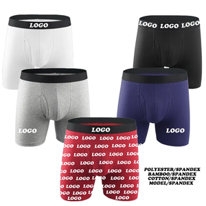 Young Men's Mid-Rise Breathable Knitted Eco-Friendly <b>Boxer</b> Briefs OEM <b>Polyester</b>/Nylon Anti-Bacterial Anti-static Plus Size - Product Image 4