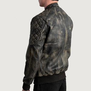 Waterproof Comfortable Factory Made Men's <b>Genuine</b> Leather Jacket Heavyweight Unique Style Men's Biker Leather Jacket - Product Image 5