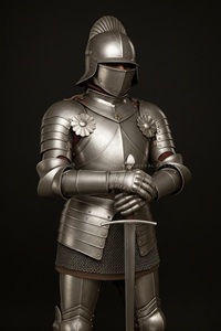 Armure de chevalier gothique faite à la main |   Armure en plaque d'acier pleine, style antique et moderne, pour cosplay, forme personnalisée, gaufrage et impression - Product Image 3
