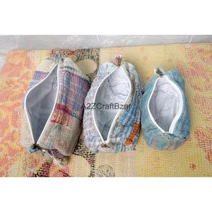 Women's 100% Silk V-Neck Drawstring Full-Length Patchwork Kimono Robe Front Logo Soft Breathable Quick Dry Machine-Washable - Product Image 5