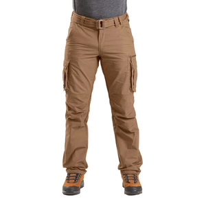 DAIZEN STAR INTERNATIONAL Men's Brown Cargo Pants High Waist Multiple Pockets Workwear Style Canvas Polyester Breathable - Product Image 5