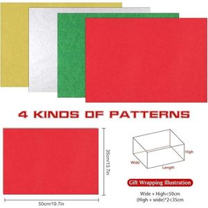 PLULON Sacchetti Regalo in Carta Velina per Natale, 60 Fogli, Colori Rosso, Verde, Oro, Argento per Decorazioni Festive e Feste - Product Image 1