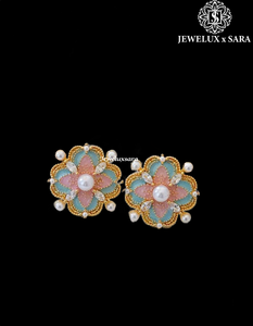 Elegant Round Cut Moissanite Diamond <b>Earrings</b> with White Gold Plating Bridal Jewelry for Engagement and Anniversary Use - Product Image 1