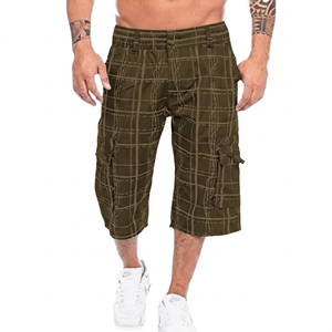 <b>Men's</b> <b>Shorts</b> Mid Waist Length Breathable Oxford Fabric With Pockets Casual Style - Product Image 2