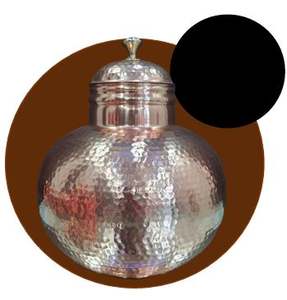 Pot de stockage d'eau traditionnel en cuivre martelé avec couvercle pour la table à manger, le bien-être et la décoration intérieure - Product Image 2