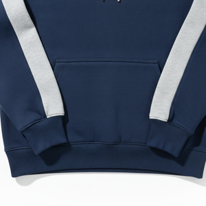 Sudadera con Capucha Azul Marino para Hombre, Manga Raglán, Forro Polar, Informal, con Bolsillo Delantero, Corte Regular, Ropa de Invierno - Product Image 6