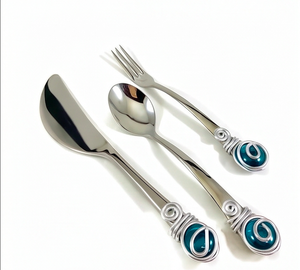 Superior Quality Spoon Fork <b>Knife</b> <b>Set</b> Silver Polished Stainless Steel With Inlay Handles Ideal For Hotel Wedding And resort - Product Image 1
