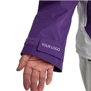 Chaqueta Impermeable Cortavientos para Esquí y Snowboard para Mujer, Color Morado y Blanco, con Capucha, Tipo Anorak, con Bolsillo Frontal Grande - Product Image 3