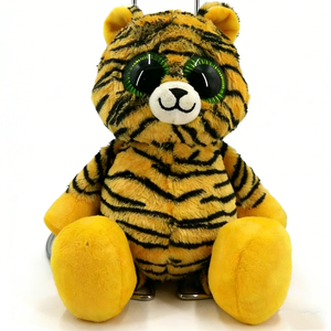 Peluche de tigre cachorro gordo y adorable personalizado, con ojos brillantes de dibujos animados, suave muñeco de gato salvaje con rayas amarillas para abrazar, ideal para niños. - Product Image 4