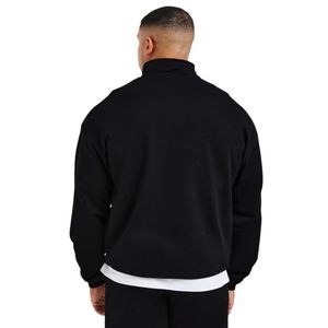Sudadera de hombre de corte holgado y extragrande con media cremallera, manga larga, cuello alto, estilo deportivo casual con ribete en contraste - Product Image 2