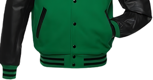 Wholesale High Street Men's Varsity Bomber Jacket <b>Covered</b> <b>Button</b> Closure OEM Embroidery Stand Collar PolyesterCotton Canvas - Product Image 2