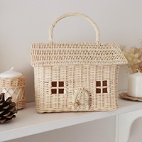 Maison de jeu en rotin adorable pour enfants, qualité supérieure, maisonnette pour enfants tressée à la main, maisons de jeu en rotin.