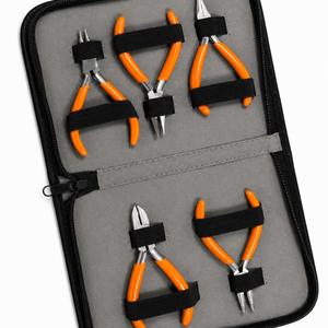 Jewelry <b>Pliers</b> <b>Set</b> 5pcs Stainless Steel Orange Handle For DIY Jewelry Making Tools Equipment - Product Image 3