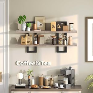 Set di Mensole Galleggianti a 2 Livelli da 15 Pollici per Bagno e Soggiorno, Montaggio a Parete - Product Image 6